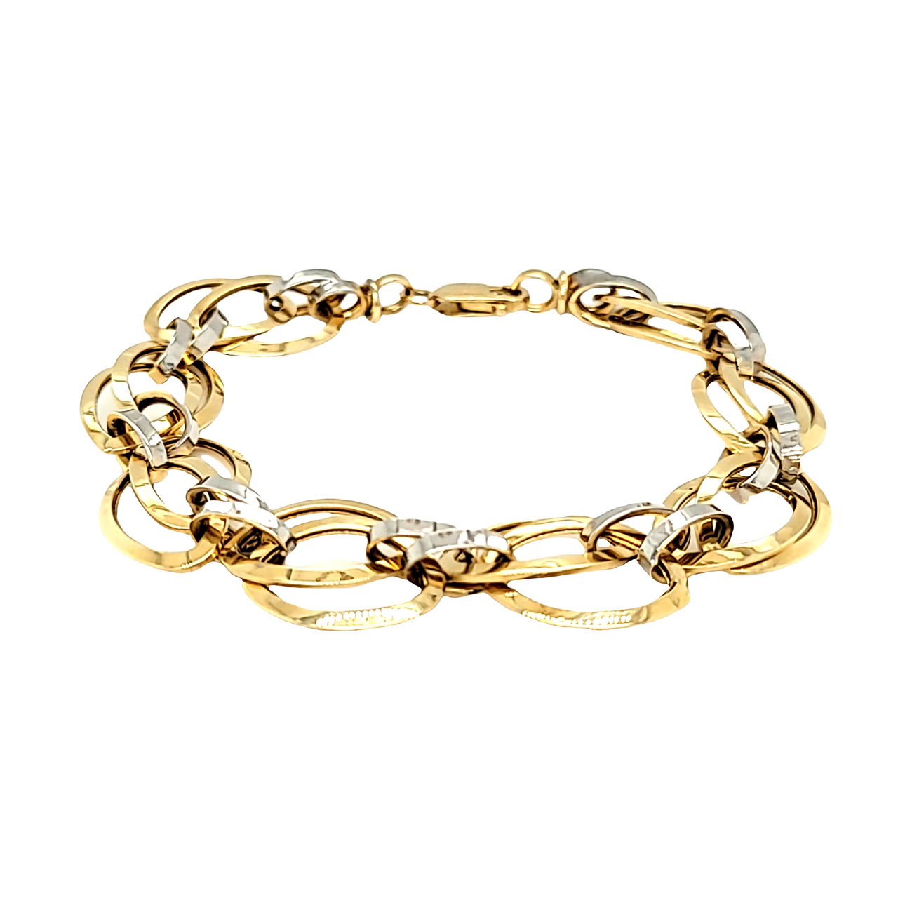 Exclusive 22kt yellow gold custom stylish double link chain design flexible  bracelet, best gift unisex personalized gold fancy jewelry br45 | TRIBAL  ORNAMENTS