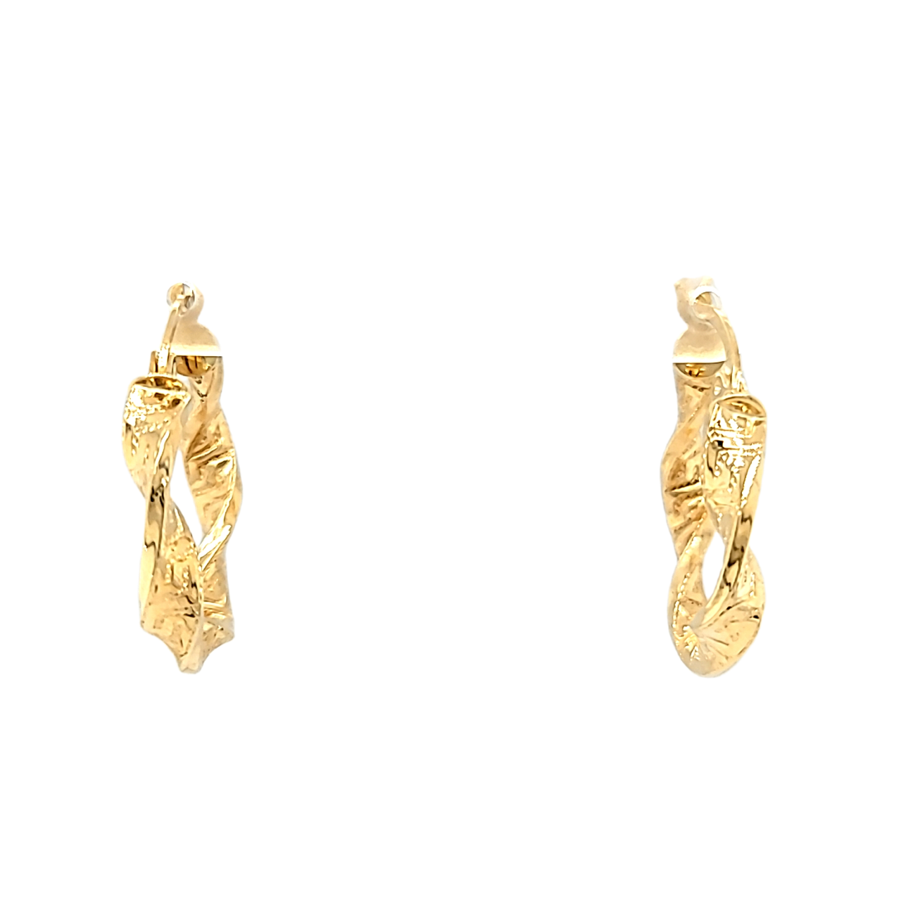 14K Yellow Gold Twisted Hoop Earrings 40003219 | Shin Brothers*