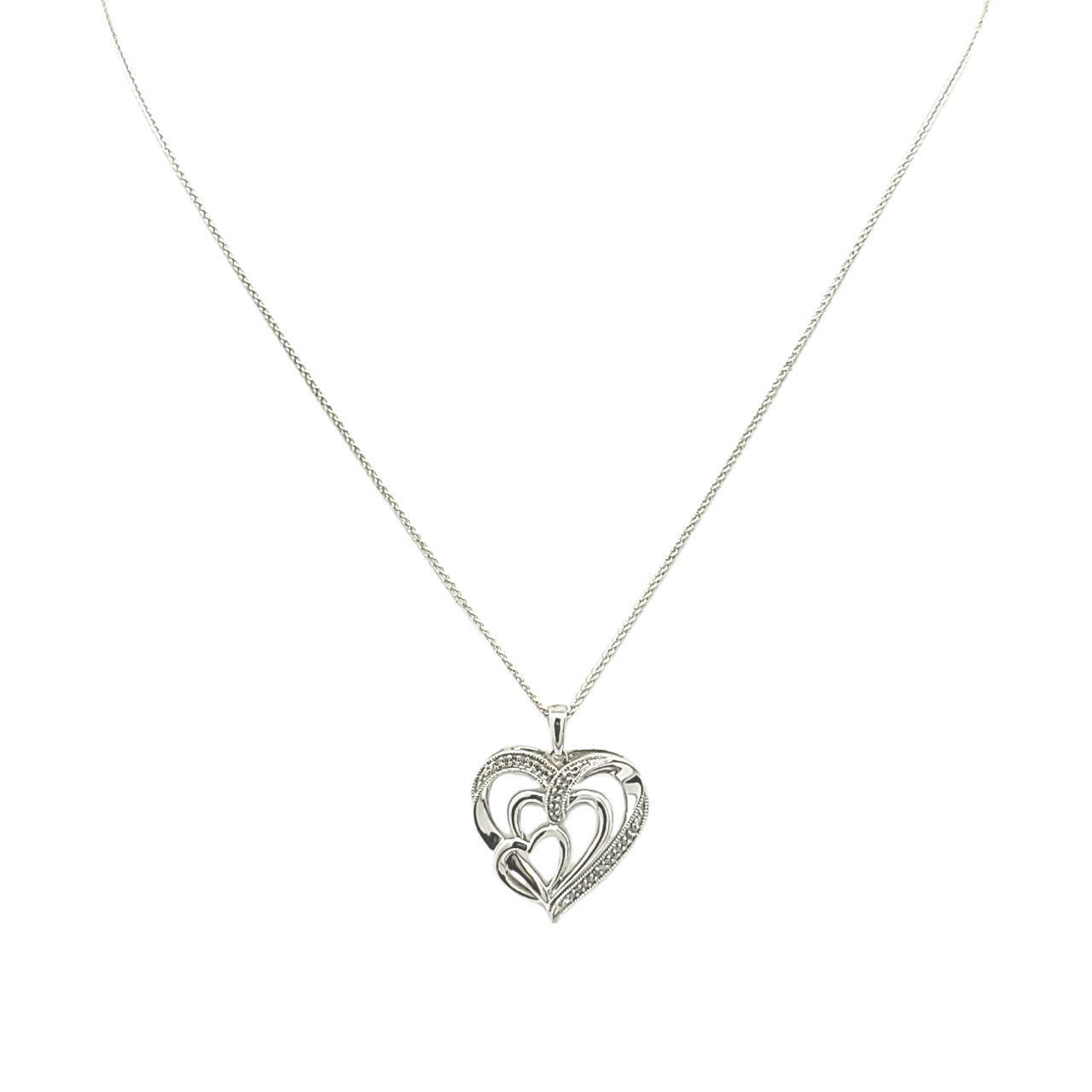 Initial Hearts Friendship Necklace Set - Heart Necklace Set