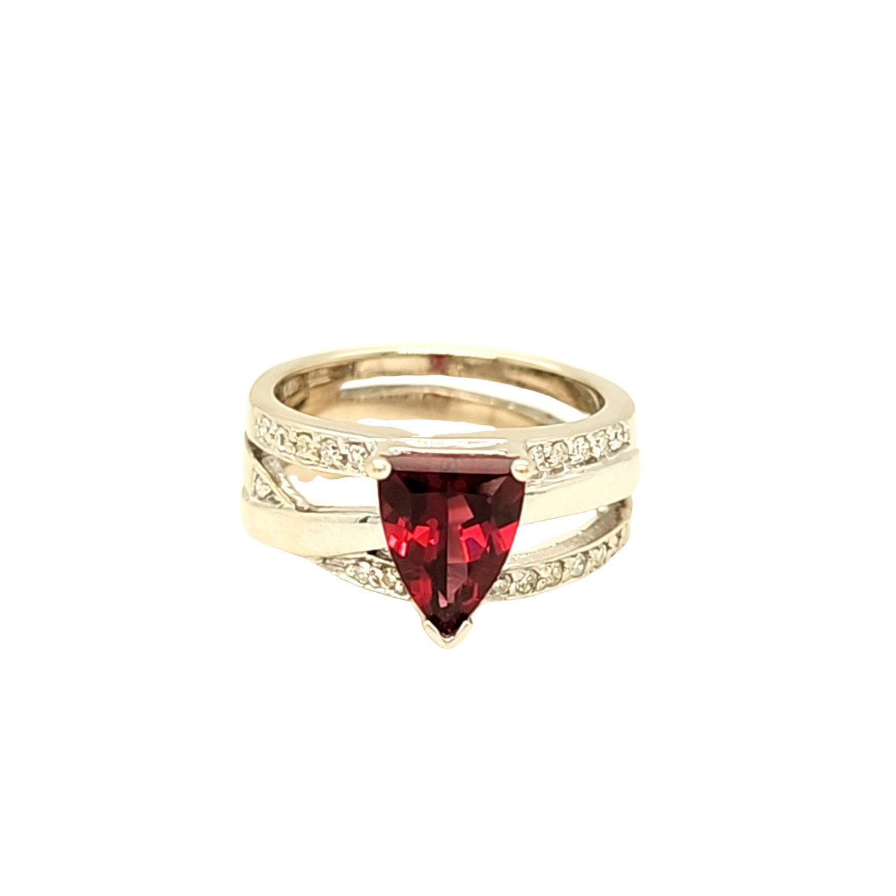 14K White Gold Tourmaline Diamond Ring 12003237 | Shin Brothers*