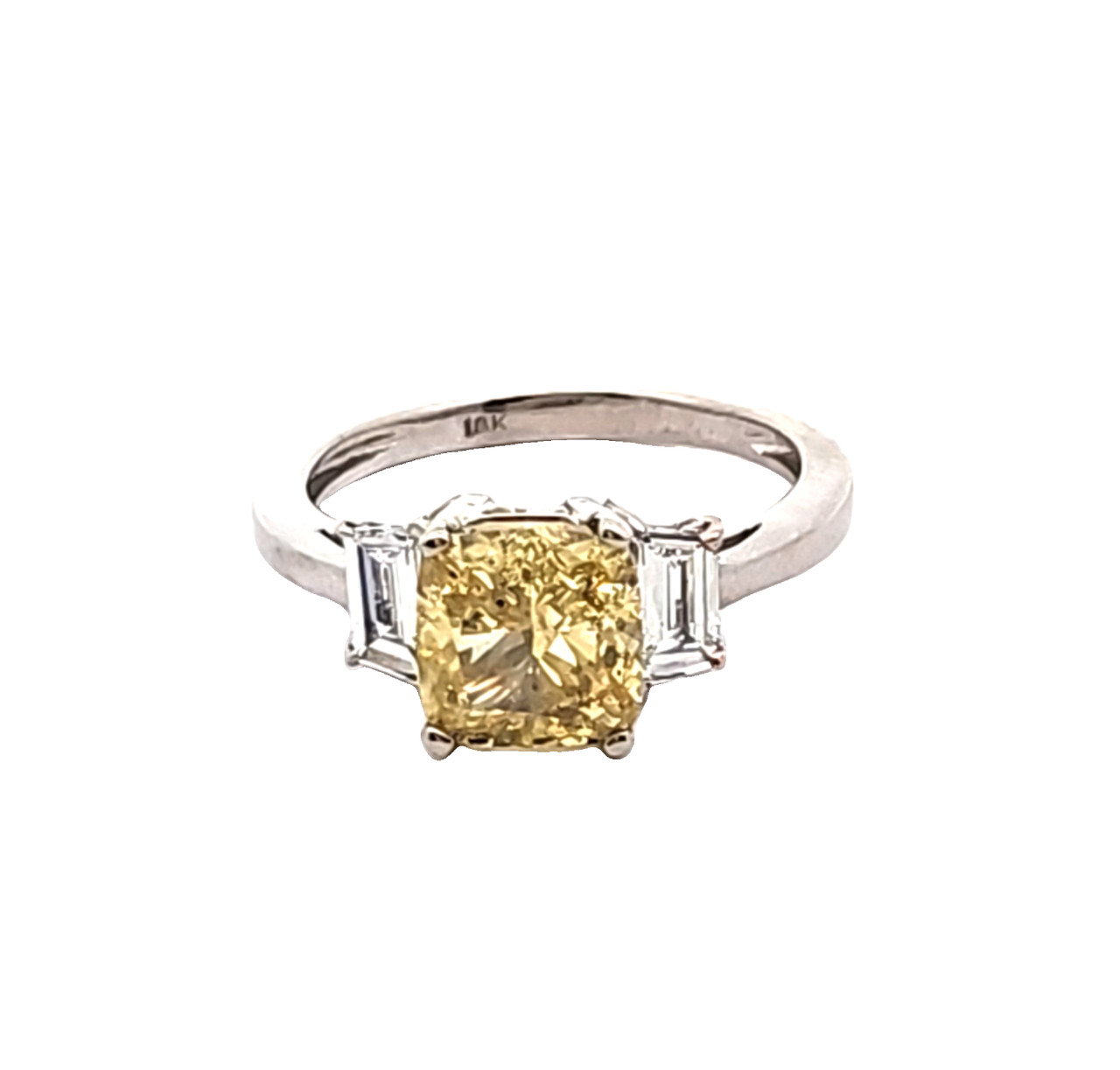 18k White Gold Lab Grown Yellow Diamond Prong Engagement Ring  11005447 Shin Brothers**