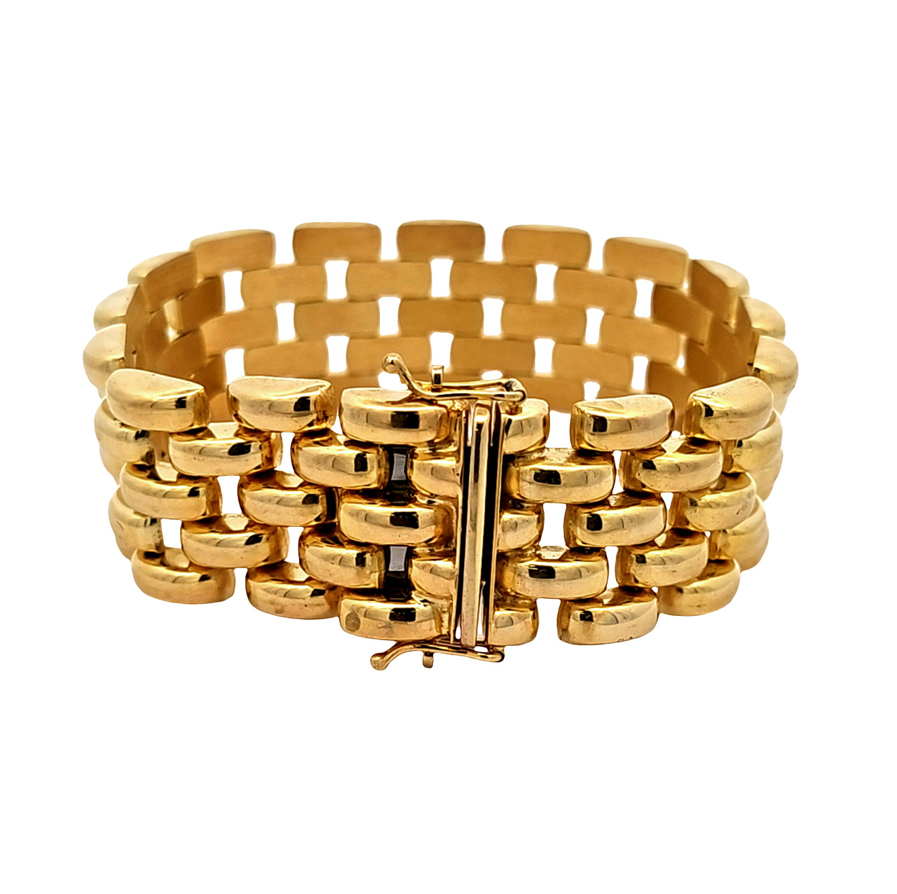 Silver Gold Plated Panther Link Chain Bracelet 82011128 | Shin