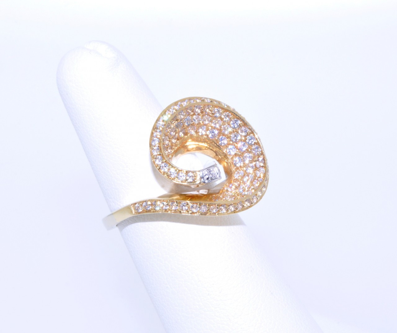 Two Tone Chevron Design Fancy Diamond Ring | New York Jewelers Chicago