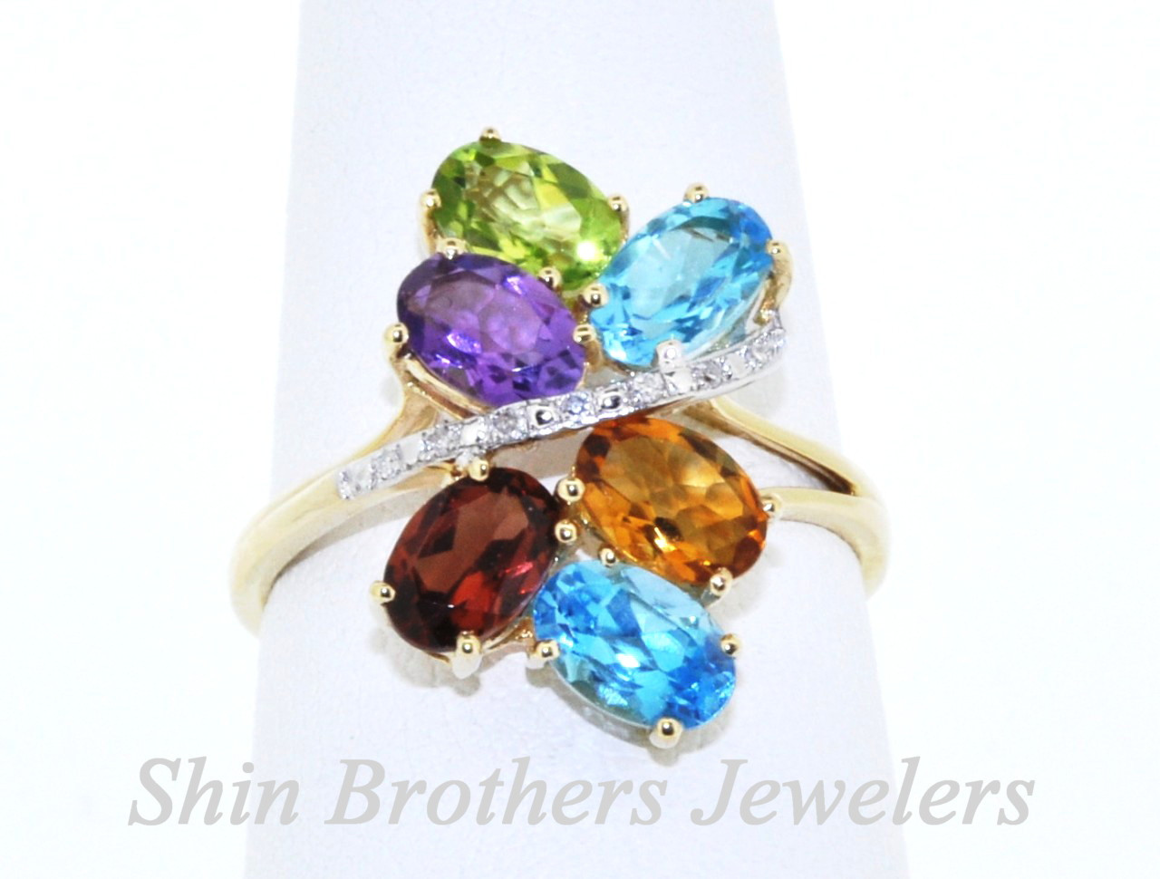 新品　blanciris ×joseph RING SUNSHINE 14k Yellow Gold Floral Diamond Engagement Ring #106167