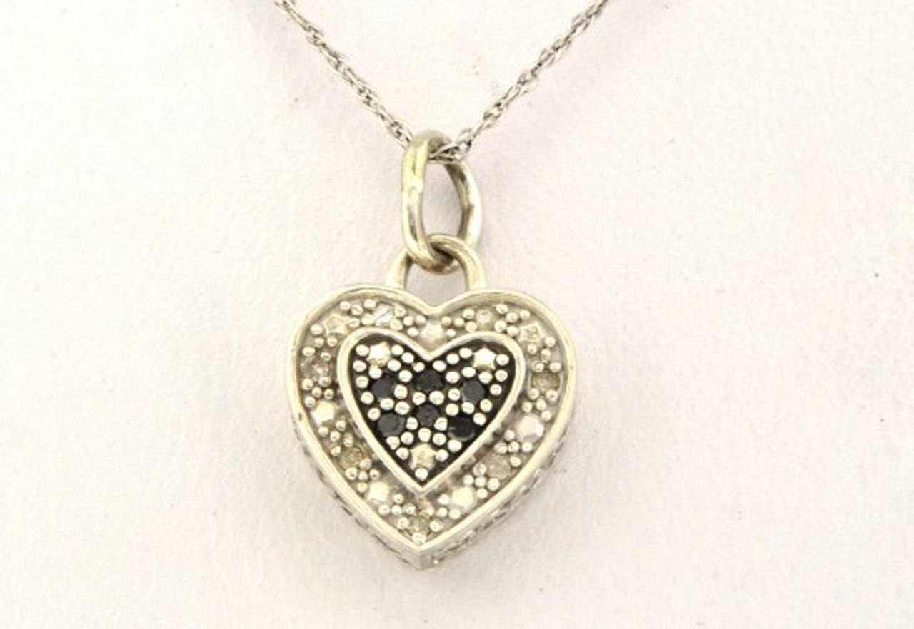 85210427 Sterling Silver CZ Heart Charm