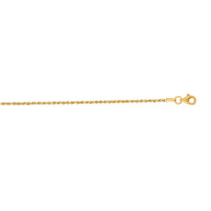 30 10K Yellow Gold 2.25mm Shiny-cut Rope Chain Necklace-