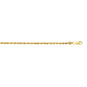 10K 7-inch Yellow Gold 2.5mm Diamond 