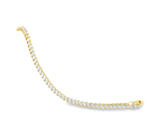 14K Yellow Gold 7" CZ Bracelet 22000545 | Shin Brothers* 14K Yellow Gold 7" CZ Bracelet 22000545 | Shin Brothers*