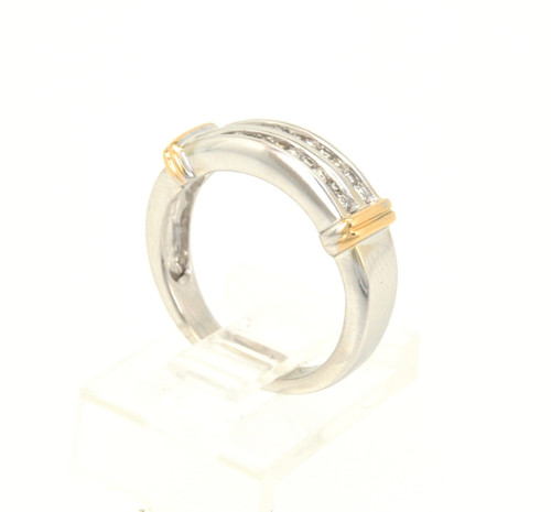 14K Two Tone Gold Diamond Band 11001352 | Shin Brothers* 14K Two Tone Gold Diamond Band 11001352 | Shin Brothers*