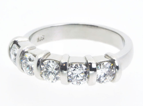 Platinum 1 ctw Five Diamond Band 11001294 | Shin Brothers*