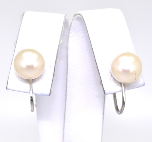 14K White Gold Pearl Non-Pierce Earrings 42000593 | Shin Brothers* 14K White Gold Pearl Non-Pierce Earrings 42000593 | Shin Brothers*