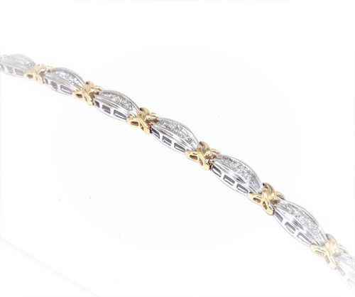 14K Two Tone Gold 2.50 ctw Diamond Hugs and Kisses Bracelet  | Shin Brothers* 