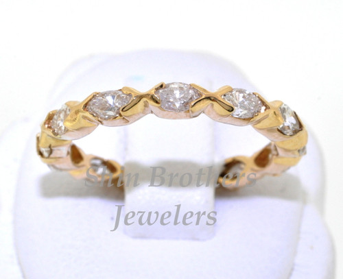 14K Yellow Gold 1.51ctw Marquise Diamond Band 11000072 | Shin Brothers