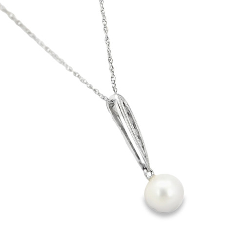 14K White Gold Pearl and Diamond Charm 52000824**