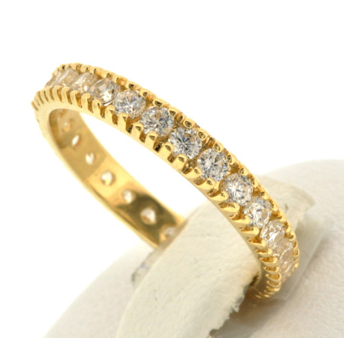 14K Yellow Gold CZ Eternity Wedding Band 12002227