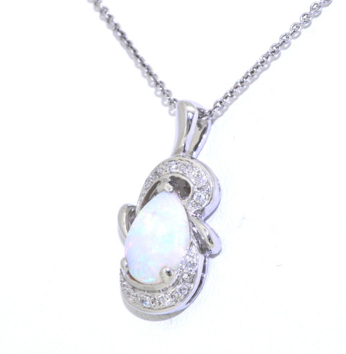 18K White Gold Opal and Diamond Pendant 52000871 18K White Gold Opal and Diamond Pendant 52000871
