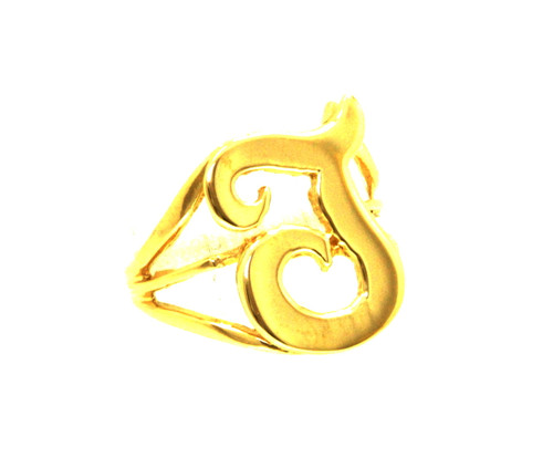 14K Yellow Gold Initial "T" Size 7 Ring 10000834 | Shin Brothers ** 14K Yellow Gold Initial "T" Size 7 Ring 10000834 | Shin Brothers **