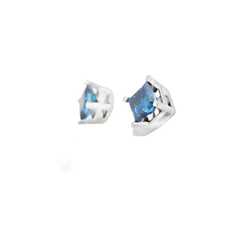 14K White Gold Heat Treated Blue Diamond Stud Earrings 41060715**