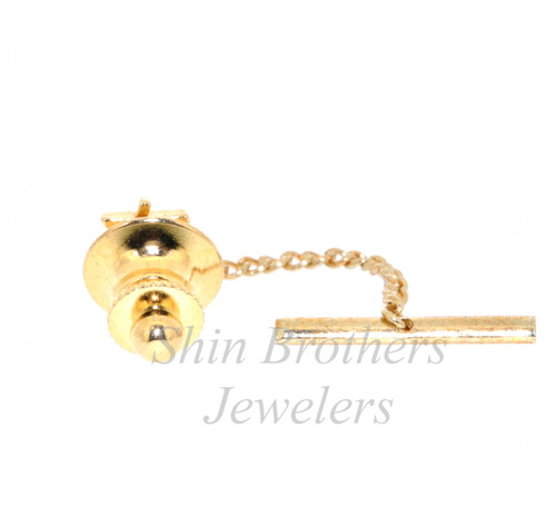 14K Yellow Gold Plated Mason Tie Pin 89910066