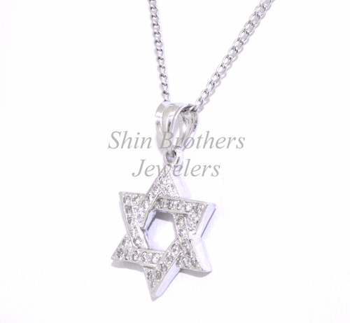 14K White Gold Diamond Star of David Charm 51001688 | Shin Brothers* 14K White Gold Diamond Star of David Charm 51001688 | Shin Brothers*