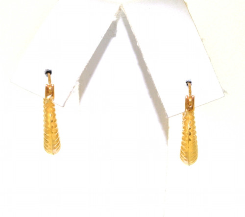 14K Yellow Gold Fancy Baby Shrimp Hoop Earrings 40002138 | Shin Brothers* 14K Yellow Gold Fancy Baby Shrimp Hoop Earrings 40002138 | Shin Brothers*