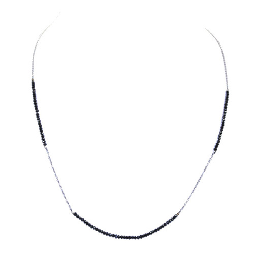 14k White Gold 17" Black Diamond Necklace 22200105 | Shin Brothers* 14k White Gold 17" Black Diamond Necklace 22200105 | Shin Brothers*