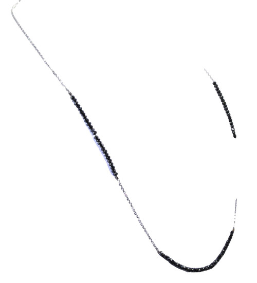 14k White Gold 17" Black Diamond Necklace 22200105 | Shin Brothers* 14k White Gold 17" Black Diamond Necklace 22200105 | Shin Brothers*