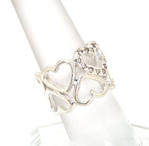 Sterling Silver Diamond Layer Hearts Ring 81010378 | Shin Brothers* Sterling Silver Diamond Layer Hearts Ring 81010378 | Shin Brothers*