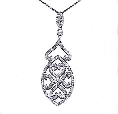 14k White Gold Diamond Heart Pendant 51001695