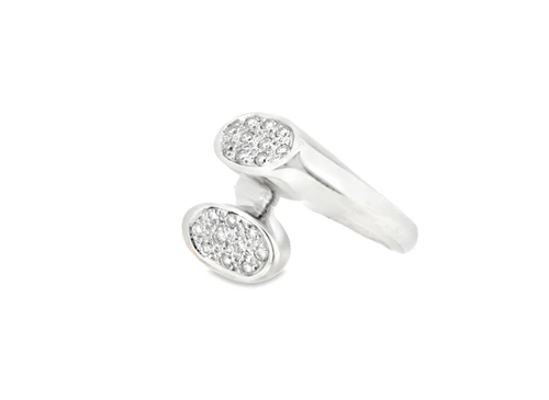 18K White Gold Diamond Bypass Design Ring 11004064 | Shin Brothers* 