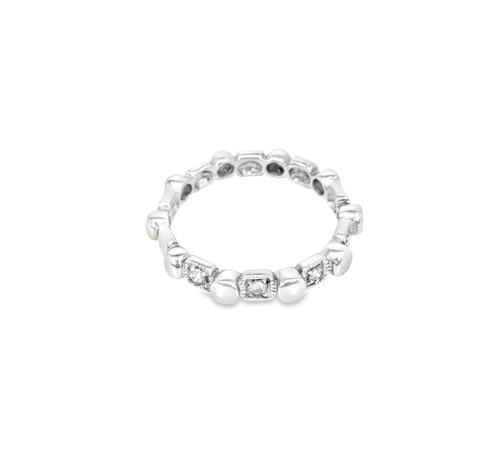 14K White Gold Antique Diamond Eternity Band 11001366 | Shin Brothers**