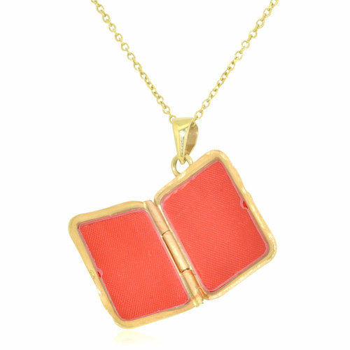 14K Yellow Gold Rectangular Picture Locket Pendant 14K Yellow Gold Rectangular Picture Locket Pendant