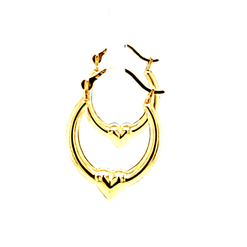 10K Yellow Gold Heart Hoop Earrings 49000121 By Shin Brothers Jewelers 