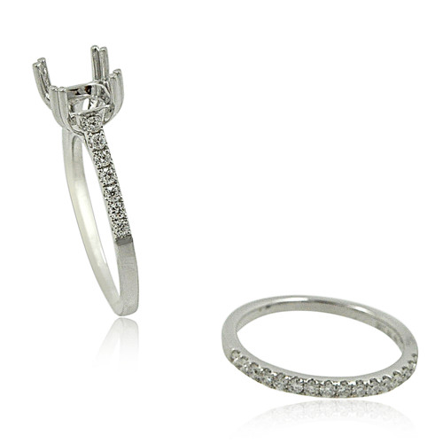 18K White Gold Diamond Engagement Settings with band 11005992  By Shin Brothers* 18K White Gold Diamond Engagement Settings with band 11005992  By Shin Brothers*