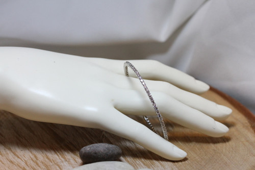 14K White Gold Diamond Tennis Bangle 23000175 | Shin Brothers* 
