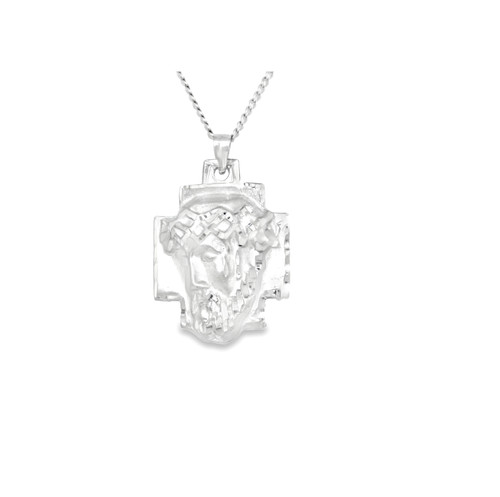 14K White Gold Christ Head Charm 50003567 By Shin Brothers**