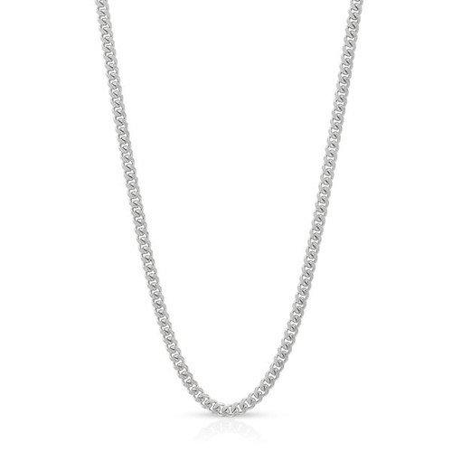 14K White Gold Ladies' Thin Cuban Chain 30003433 | Shin Brothers*