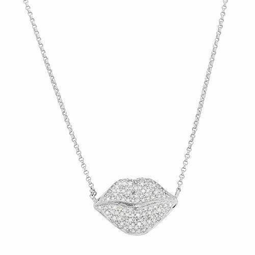 18K White Gold Adjustable 18" 0.5ct Diamond Lip Necklace 31000693 | Shin Brothers*