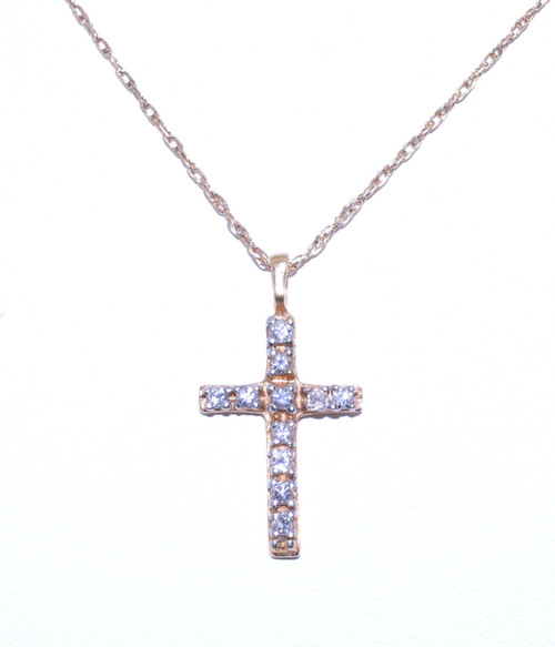 14K Yellow Gold 0.27ct Diamond Cross Charm 51000627 | Shin Brothers*