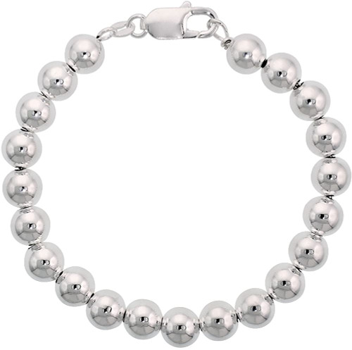 Preowned Sterling Silver 8" Bead Bracelet 82010652 | Shin Brothers* Preowned Sterling Silver 8" Bead Bracelet 82010652 | Shin Brothers*