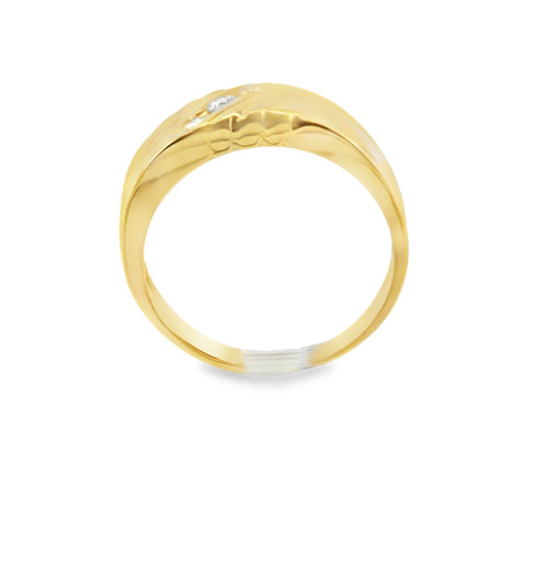 14K Yellow Gold Men's Triple Diamond Ring 11002292 | Shin Brothers*