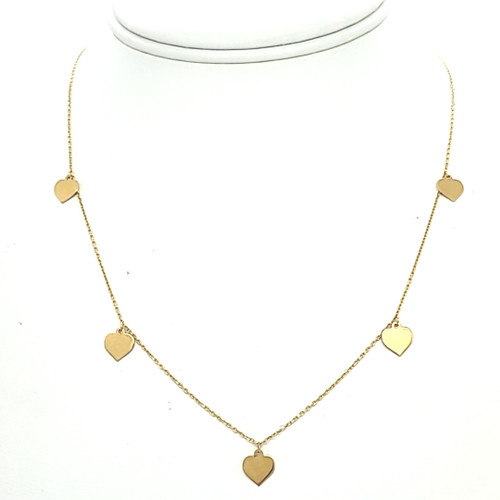 14K Yellow Gold XO Hearts Necklace 30004147 | Shin Brothers*