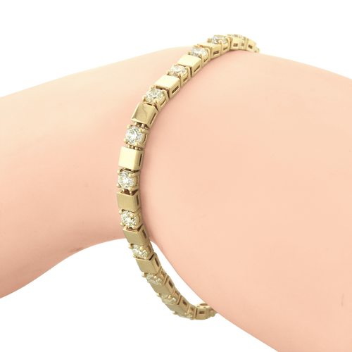 14K Yellow Gold 4.57 c.t Round Diamond Bracelet 21000836 | Shin Brothers*