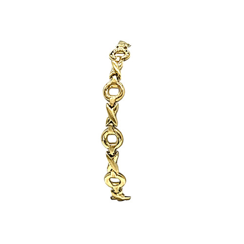 14K Yellow Gold 7.5" X & Circles Bracelet 20001931 | Shin Brothers
