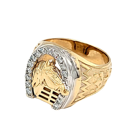 14K Yellow Gold Diamond Horseshoe Ring 11006770 | Shin Brothers* 14K Yellow Gold Diamond Horseshoe Ring 11006770 | Shin Brothers*