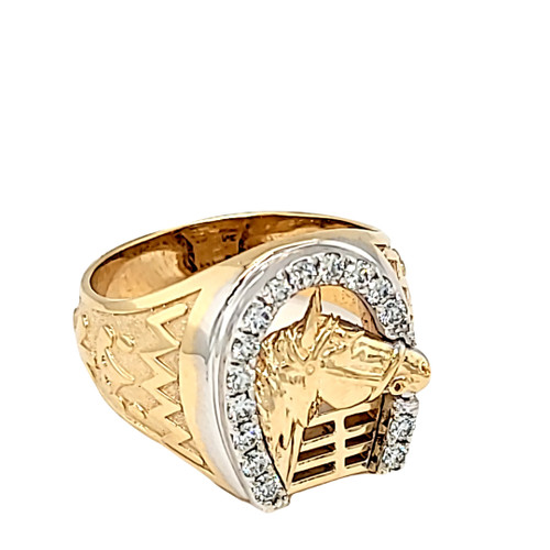 14K Yellow Gold Diamond Horseshoe Ring 11006770 | Shin Brothers* 14K Yellow Gold Diamond Horseshoe Ring 11006770 | Shin Brothers*