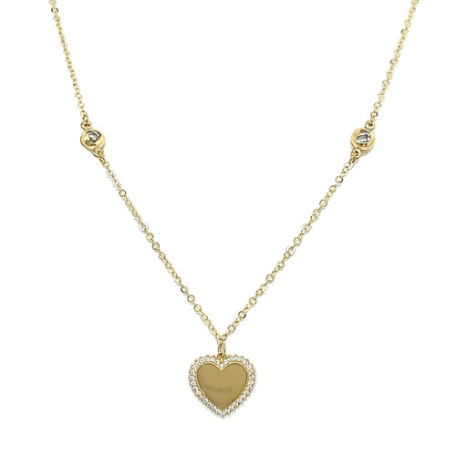 14K Yellow Gold XO Hearts Necklace 30004147 | Shin Brothers*