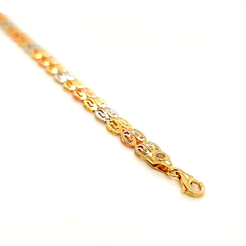 14K Tricolor Gold Fancy Link Bracelet 20001988 | Shin Brothers* 14K Tricolor Gold Fancy Link Bracelet 20001988 | Shin Brothers*