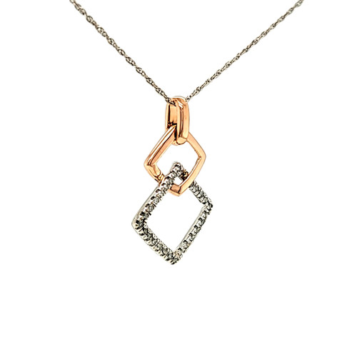 10K Two Tone Gold Diamond Square Link Charm 59000241 | Shin Brothers* 10K Two Tone Gold Diamond Square Link Charm 59000241 | Shin Brothers*