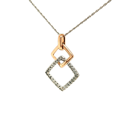 10K Two Tone Gold Diamond Square Link Charm 59000241 | Shin Brothers* 10K Two Tone Gold Diamond Square Link Charm 59000241 | Shin Brothers*